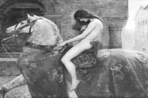 هذه اللوحة عام 1898 ، وهي تروي قصة Lady Godiva زوجة الأمير الإنكليزي ليوفريك وكان حاكماً لولاية كوفنتري